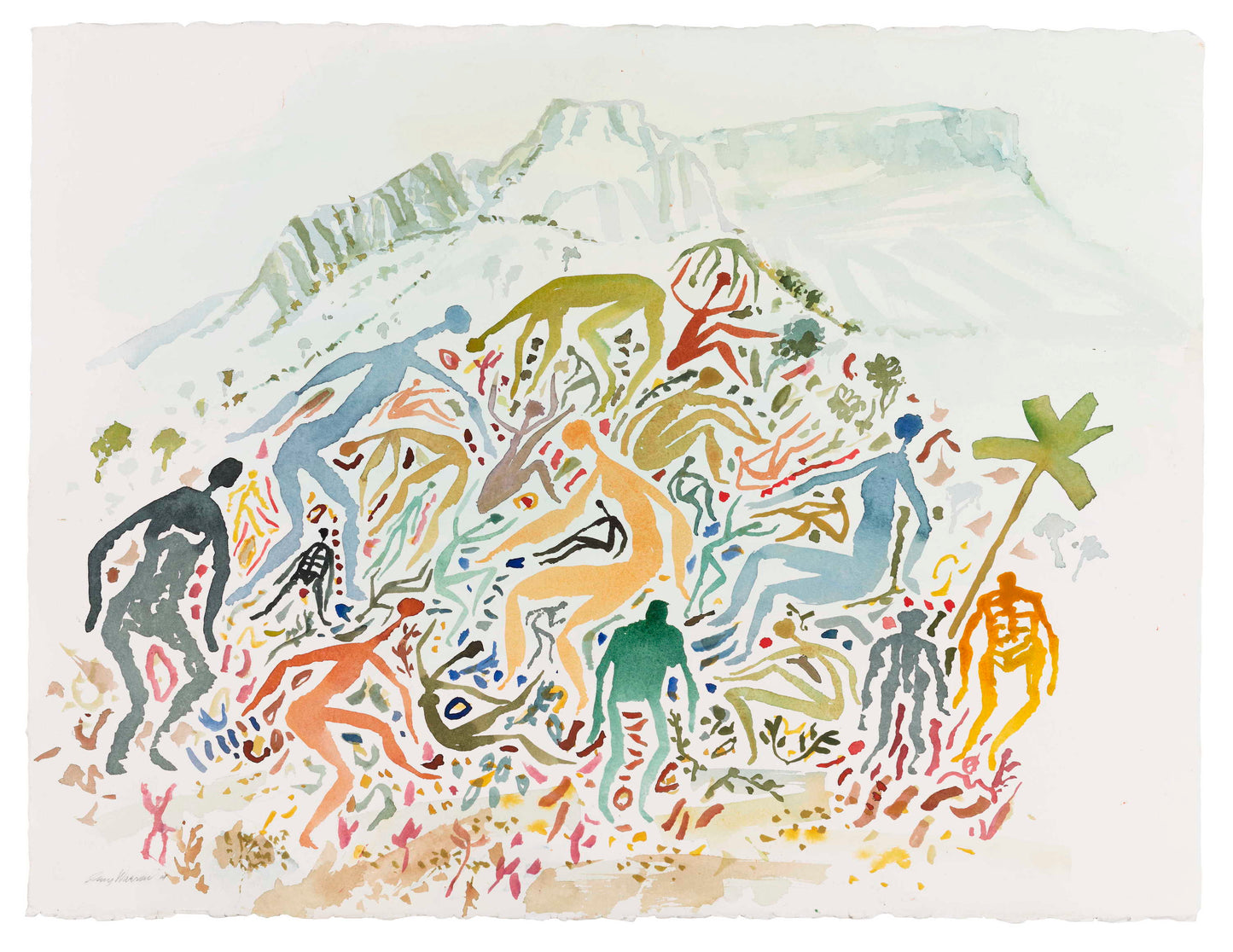 Guy Warren - Bush Marks People with Hills near Alice